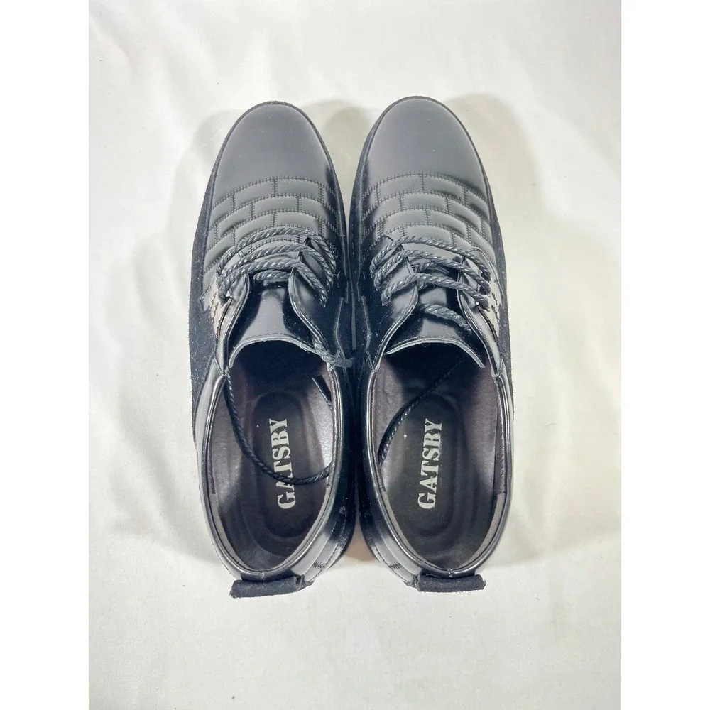 Gatsby Leather Suede Hybrid Dress Sneakers Men Sz 13 Black Quilted Luxe Gorpcore
